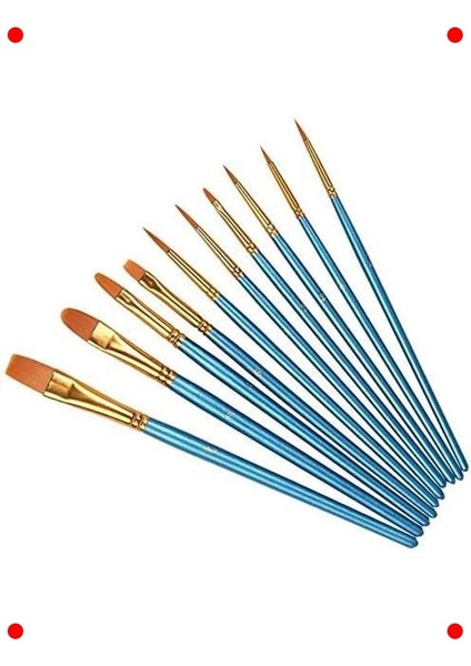 Sanatçı Fırçası Seti (10 Adet) Naylon Uçlu Çok Yönlü indirimleri