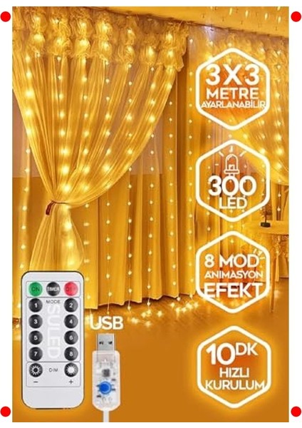 3X3M Kumandalı Animasyonlu LED Perde Işık fiyatları
