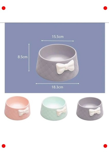 Kedi & Köpek Papyon Desenli Mama ve Su Kabı (Pembe) indirimleri