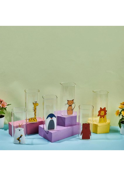 Animals 6'lı Bardak Seti - Şeffaf - 400 ml
