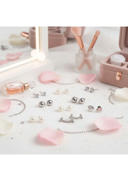 Minimal Tasarım 316L Çelik 12'li Kadın Küpe Seti | Yusso fiyatları