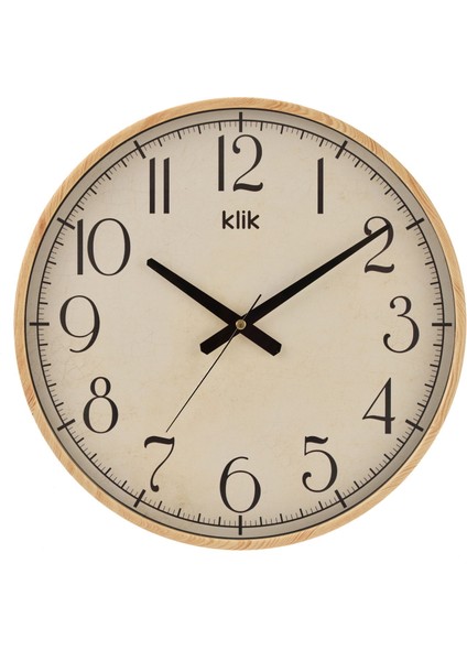 Simplex Ahşap Görünümlü Duvar Saati - Bej - 38 cm fiyatları