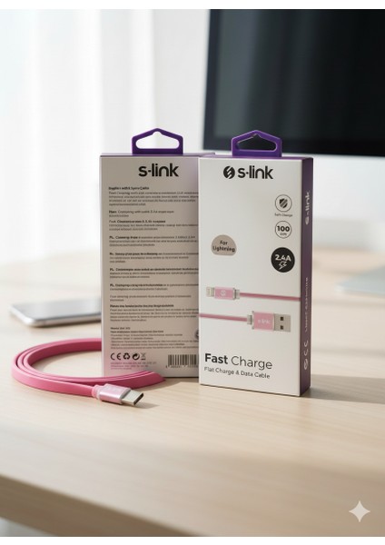 iPhone Şarj Kablosu 1 Metre Hızlı Şarj Data Kablosu 2.4 A