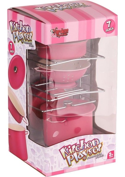 ATF-683G-6 Raflı Pembe Enessiworlde Tencere Tava Seti 7 Parça -Vardem fiyatları