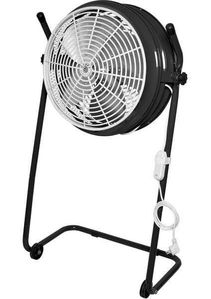 Ayas Devekuşu Retro Tekerlekli Sanayi Tipi Vantilatör - Füme