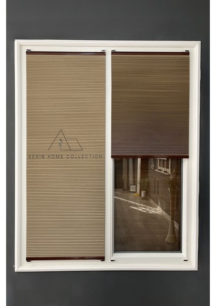 Honeycomb Kahverengi Plise Perde Karartma ve Isı Yalıtım Özellikli