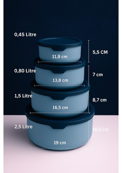 4 Adet Hava Geçirmez Saklama Kabı Seti modelleri