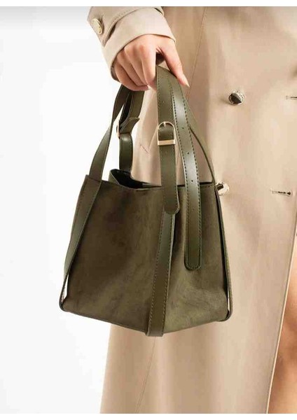 Eflanmoda Süet Yavrulu Kadın El ve Omuz Çantası