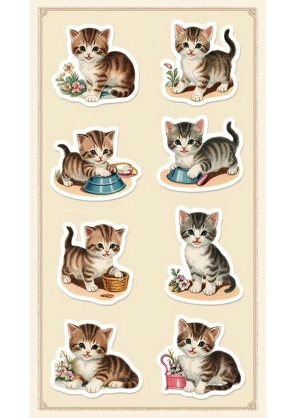 Kedi Telefon Laptop Notebook Tablet Defter Matara Stiker Etiket ST2207