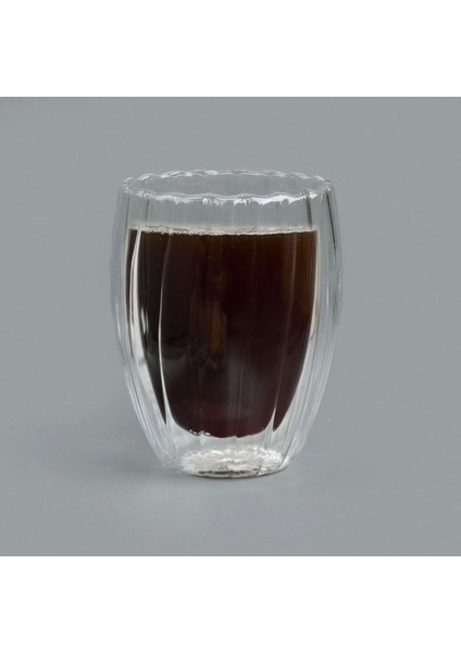 Stripe Çift Cidarlı Bardak - Şeffaf - 350 ml