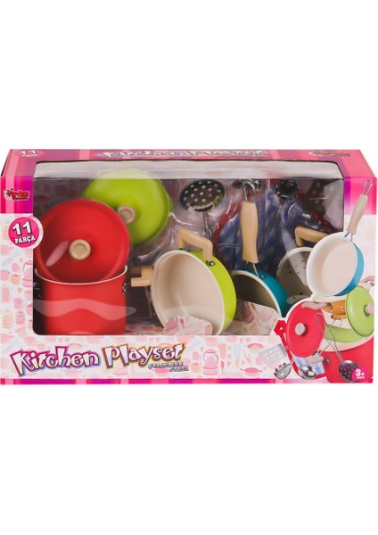 ATF-3815-7A Renkli Enessiworlde Tencere Tava Seti 11 Parça -Vardem Oyuncak