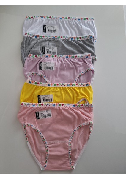 Kız Çocuk Elastan Bato - Slip - Külot - 6 Adet - Çok Renkli