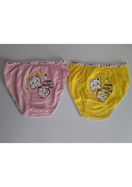 Kız Çocuk Elastan Bato - Slip - Külot - 6 Adet - Çok Renkli