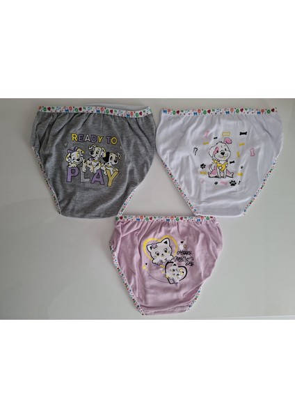 Kız Çocuk Elastan Bato - Slip - Külot - 6 Adet - Çok Renkli