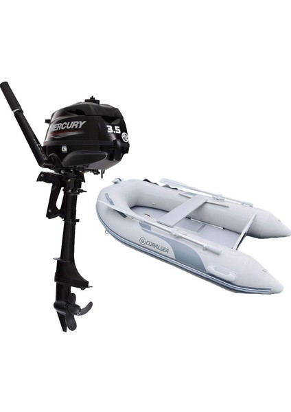 Coralsea 270 Ahşap Tabanlı Şişme Bot + Mercury 3.5 Hp Deniz Motoru