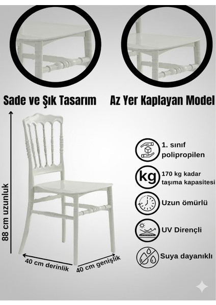 4 Adet Balkon Bahçe Düğün Mutfak Organizasyon Sandalyesi modelleri