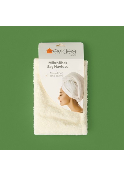 Soft Mikrofiber Saç Havlusu - Bej - 57X27 cm