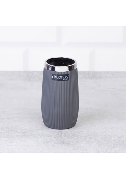 Home Çizgili Yuvarlak Diş Fırçalık Macunluk - Asorti