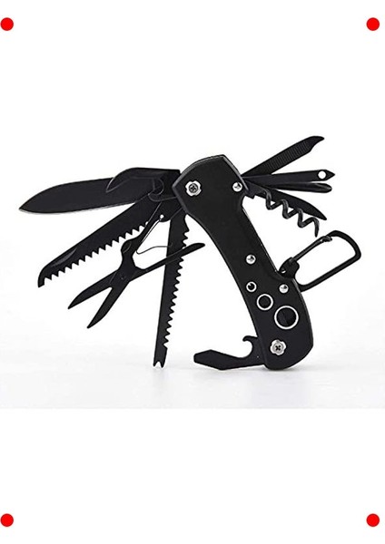 Çok Fonksiyonlu Siyah Kamp Cep Çakısı