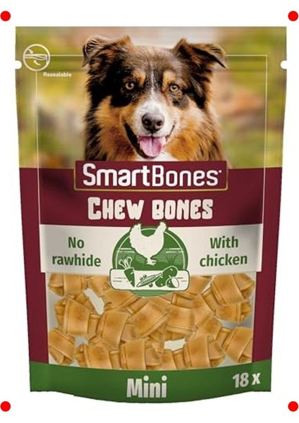 Küçük Boy Tavuklu Köpek Ödül Kemiği 18 Adet, 228 gr
