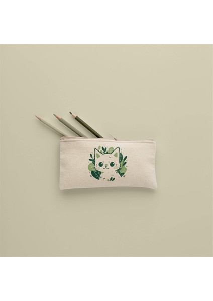 Kedi Detaylı Kumaş Tasarım Kalemlik