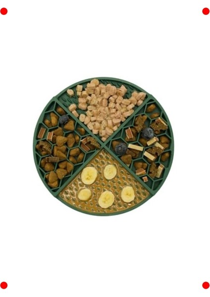 Yavaş Yeme Petek Desenli Yalama Matı Orman Yeşili