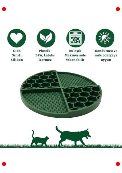 Yavaş Yeme Petek Desenli Yalama Matı Orman Yeşili fırsatları