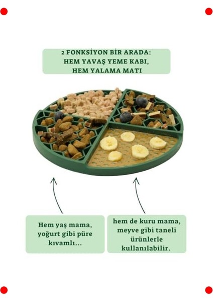Yavaş Yeme Petek Desenli Yalama Matı Orman Yeşili indirimleri