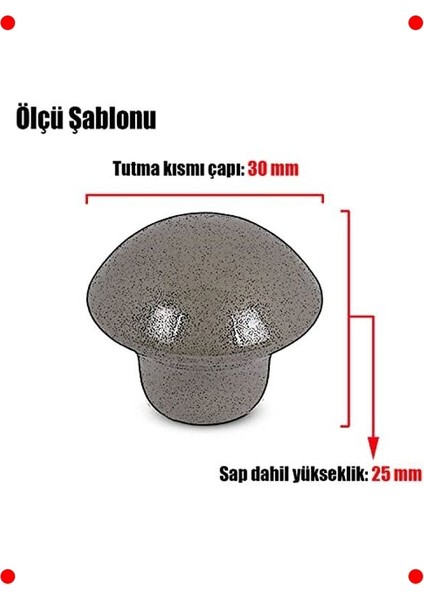 10 Adet Mantar Düğme Kulp Meşe modelleri