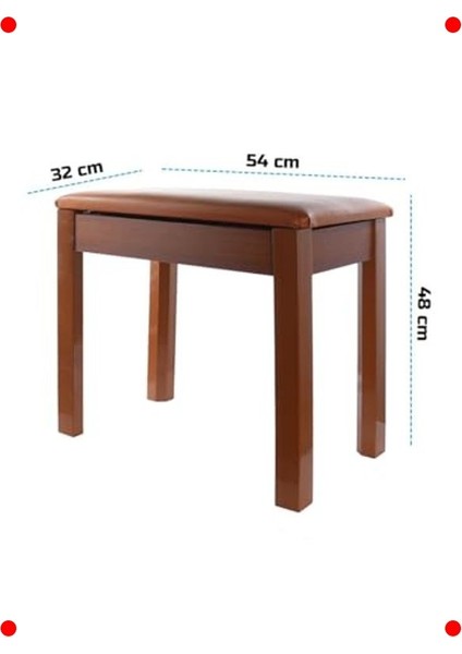 Depolama Bölmeli Piyano Taburesi - Turuncu fiyatları