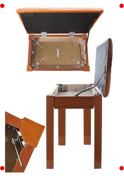 Depolama Bölmeli Piyano Taburesi - Turuncu modelleri