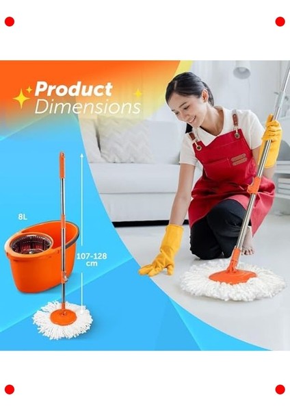 Yeni Nesil Otomatik Temizlik Seti - Döner Başlıklı Paspas fiyatları