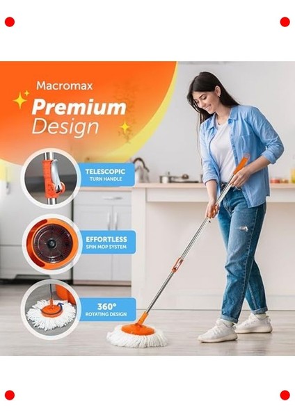 Yeni Nesil Otomatik Temizlik Seti - Döner Başlıklı Paspas modelleri