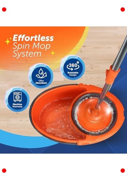 Yeni Nesil Otomatik Temizlik Seti - Döner Başlıklı Paspas fırsatları