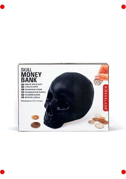 Şık Kafatası Tasarımlı Siyah Kumbara