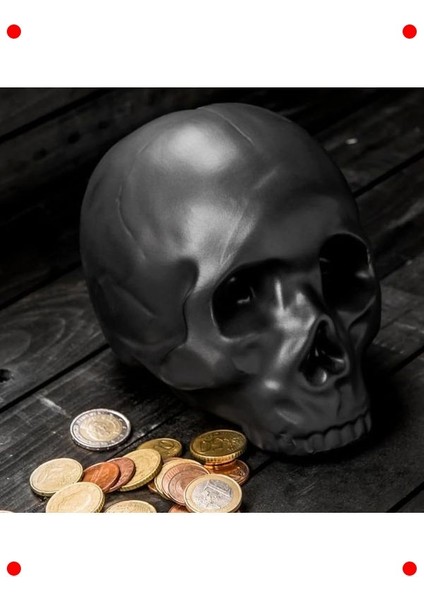 Şık Kafatası Tasarımlı Siyah Kumbara fırsatları