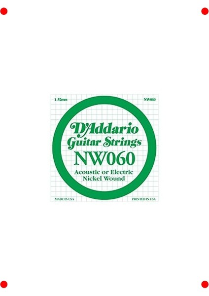 Elektro/akustik Gitar Tek Tel - Kalın Mi (.060)