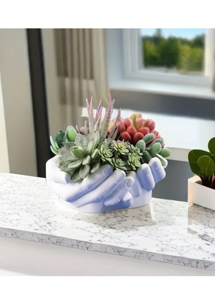Iki El Şeklinde Saksı Silikon Kalıbı Dayanıklı Epoksi Reçine Beton Kalıp fırsatları