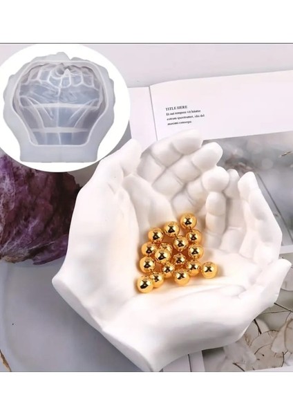 Iki El Şeklinde Saksı Silikon Kalıbı Dayanıklı Epoksi Reçine Beton Kalıp