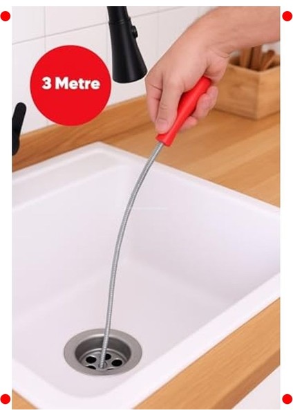 Lavabo Açma Teli, 3 Metre, Ergonomik Saplı fiyatları