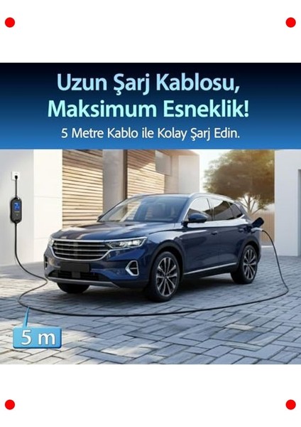 Ev Şarj Kablosu 11KW Tip 2, 5m, Ayarlanabilir Akım modelleri