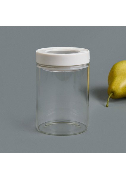 Vakumlu Cam Kavanoz - Şeffaf / Beyaz - 400 ml fiyatları