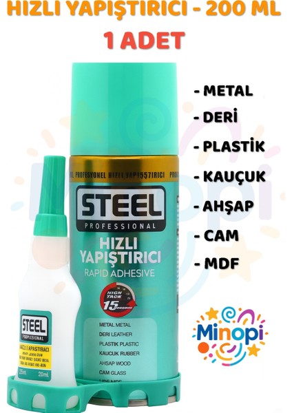1 Adet Hızlı Yapıştırıcı Spreyli 200 ml Activatör Spreyli Mdf Japon Yapıştırıcı Seti Genel Amaçlı