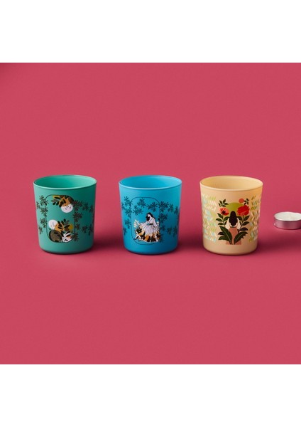 Secret Garden 3'lü Mum Seti - Renkli - 100 gr fiyatları