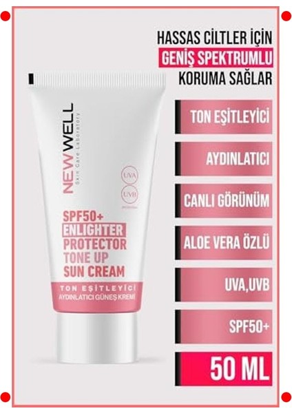 SPF50+ Aydınlatıcı ve Ton Eşitleyici Güneş Kremi 50ML fiyatları