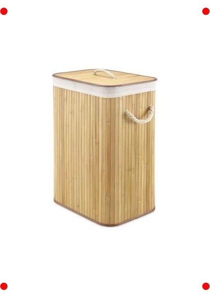 Bambu Çok Amaçlı Saklama Sepeti - Kare, Kapaklı