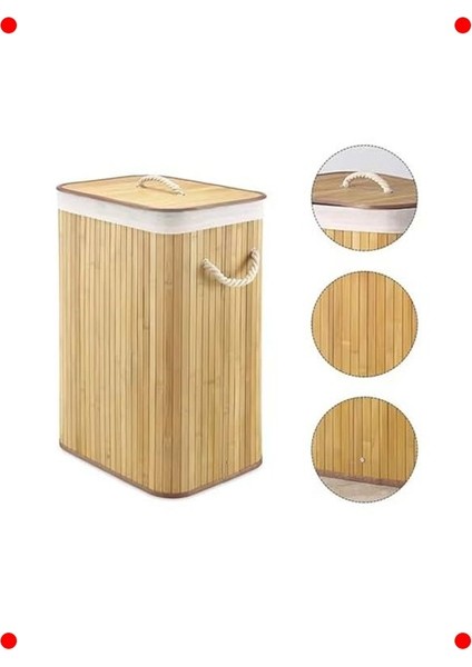 Bambu Çok Amaçlı Saklama Sepeti - Kare, Kapaklı fiyatları