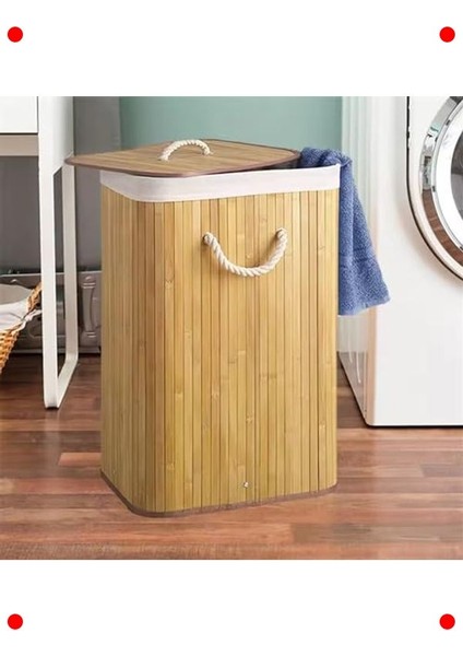 Bambu Çok Amaçlı Saklama Sepeti - Kare, Kapaklı fırsatları