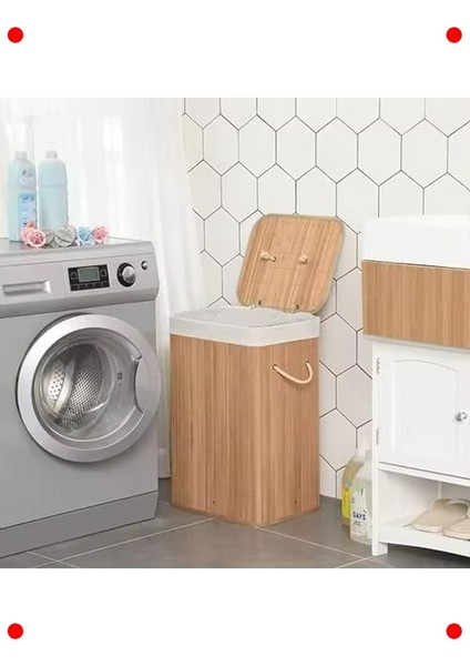 Bambu Çok Amaçlı Saklama Sepeti - Kare, Kapaklı indirimleri