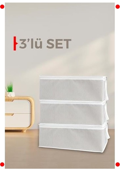 Baza Altı Düzenleyici Kumaş Hurç Seti - 3 Adet Gri fiyatları